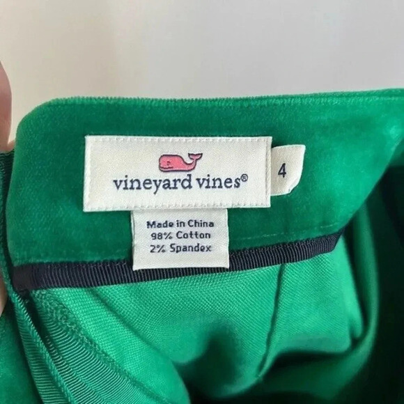 Vineyard Vines Emerald Green Cropped Velour Velvet Pants 4 - Picture 5 of 6